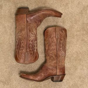 1883 Lucchese Savannah Burnished Tan Leather Cowboy Boots